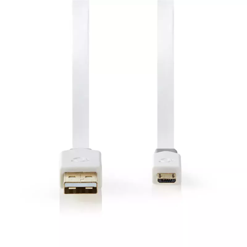 USB-kabel Nedis CCBW60500WT10 1m USB 2.0 A naar Micro-USB B wit