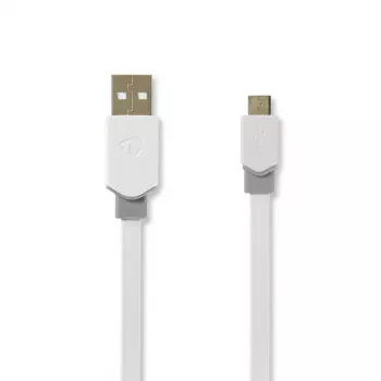 USB-kabel Nedis CCBW60500WT10 1m USB 2.0 A naar Micro-USB B wit