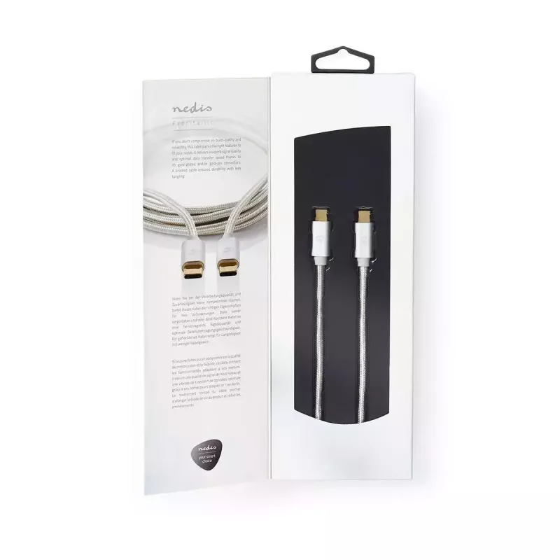 USB-kabel Nedis CCTB60700AL20 2m USB C aluminium USB 2.0