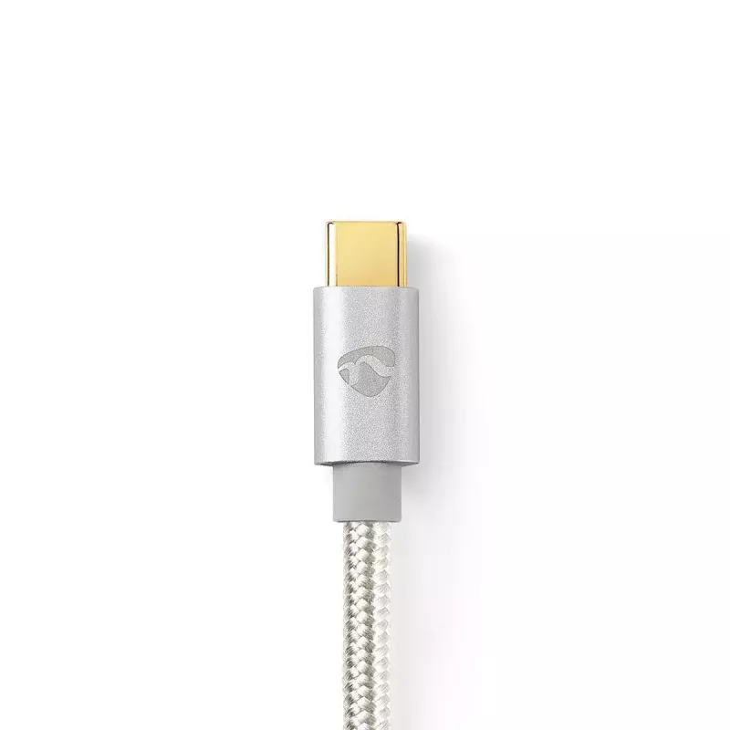 USB-kabel Nedis CCTB60700AL20 2m USB C aluminium USB 2.0