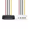 Nedis CCGP73520VA015 interne stroomkabel 0,15 m 2 x SATA 15-polig Molex 4-polig
