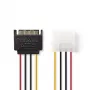 Nedis CCGP73530VA015 interne stroomkabel 0,15 m SATA 15-polig Molex 4-polig