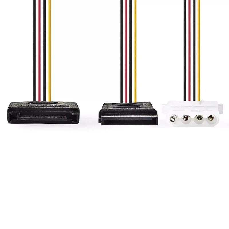 Nedis CCGP73555VA015 interne stroomkabel 0,15 m SATA 15-polig Molex