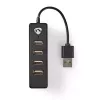 USB-hub Nedis UHUBU2420BK USB 2.0 480 Mbit/s zwart
