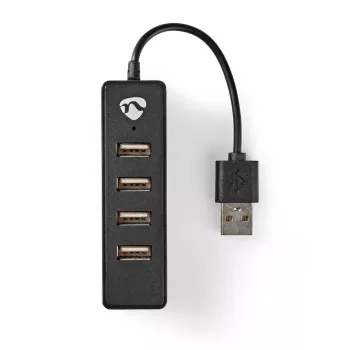 USB-hub Nedis UHUBU2420BK USB 2.0 480 Mbit/s zwart