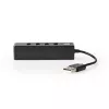USB-hub Nedis UHUBU2420BK USB 2.0 480 Mbit/s zwart