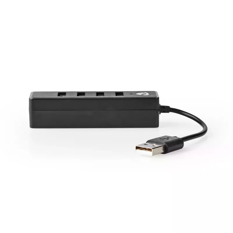 USB-hub Nedis UHUBU2420BK USB 2.0 480 Mbit/s zwart