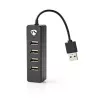 USB-hub Nedis UHUBU2420BK USB 2.0 480 Mbit/s zwart