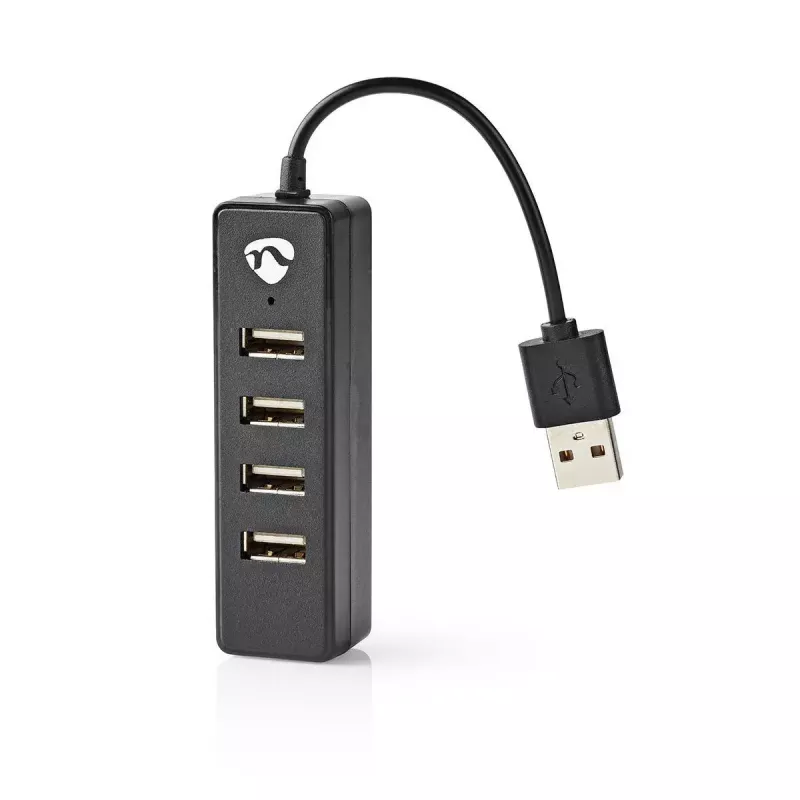 USB-hub Nedis UHUBU2420BK USB 2.0 480 Mbit/s zwart