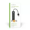 USB-hub Nedis UHUBU2420BK USB 2.0 480 Mbit/s zwart