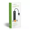 USB-hub Nedis UHUBU2420BK USB 2.0 480 Mbit/s zwart