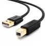 USB 2.0-kabel UGREEN 10350 — USB A naar USB B, 1,5 m, goudgecoate contacten, zwart