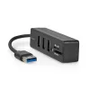 USB-hub Nedis CCGB61250BK01 USB 3.2 Gen 1 Type-A 5000 Mbit/s zwart
