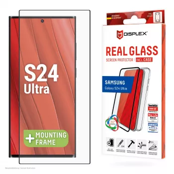 Displex displayschermfolie + hoesje voor Samsung Galaxy S24 Ultra, Eco-montageframe, volledige dekking