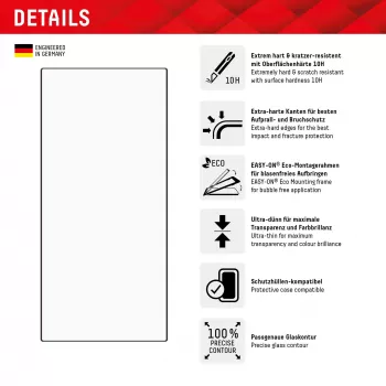 Displex displayschermfolie + hoesje voor Samsung Galaxy S24 Ultra, Eco-montageframe, volledige dekking