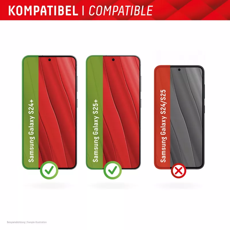 Displex Smart Glass (9H) voor Samsung Galaxy S24+/S25+, montagesticker, onbreekbaar