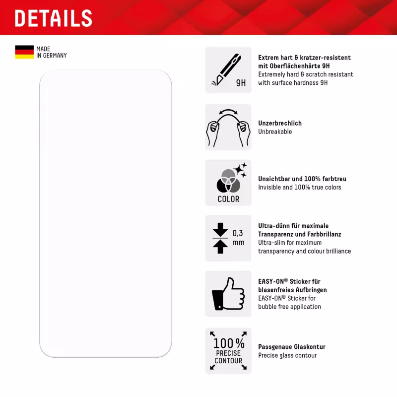 Displex Smart Glass (9H) voor Samsung Galaxy A24/A25 5G, montagesticker, breukvast