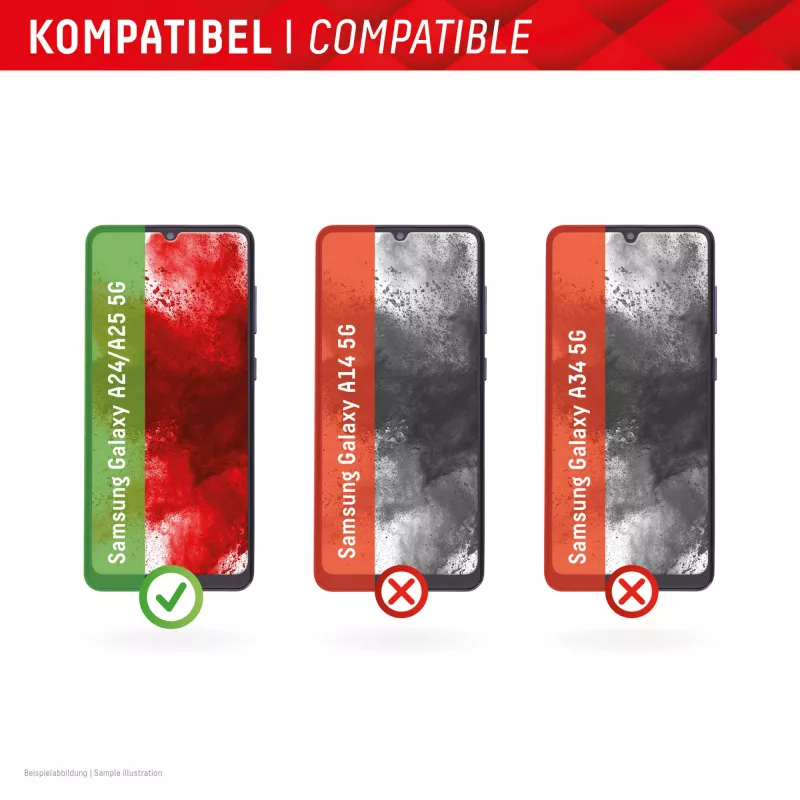 Displex Smart Glass (9H) voor Samsung Galaxy A24/A25 5G, montagesticker, breukvast