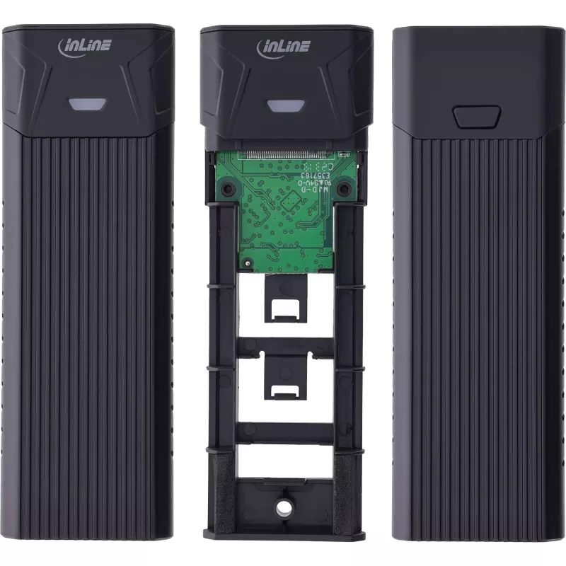 InLine USB3.2 Gen.2 USB-C naar M.2 SSD (PCIe NVMe & SATA) behuizing