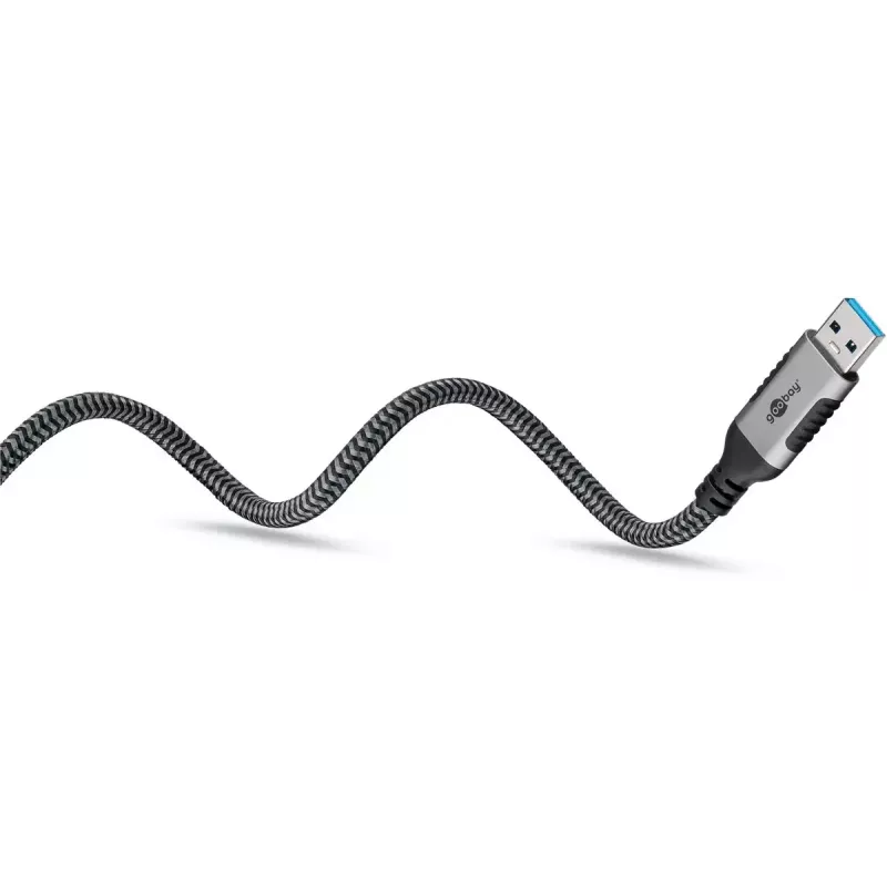 Goobay kabeladapter USB A RJ-45 15m zwart zilver