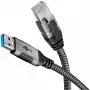 Goobay kabeladapter USB A RJ-45 15m zwart zilver