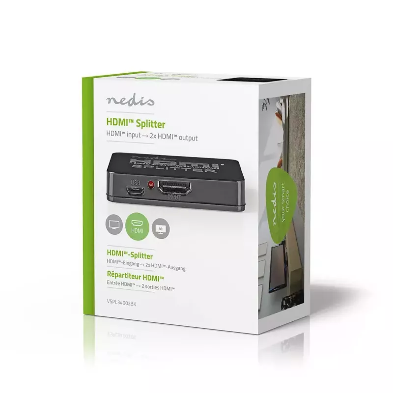 Videosplitter Nedis VSPL34002BK