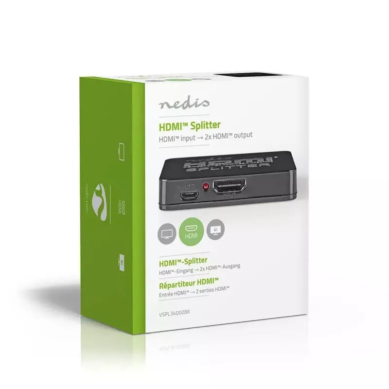 Videosplitter Nedis VSPL34002BK