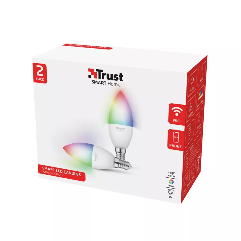 Smart lamp TRUST 71293 – Wi-Fi smartlicht, wit, AC, 37×100 mm, 2-pack