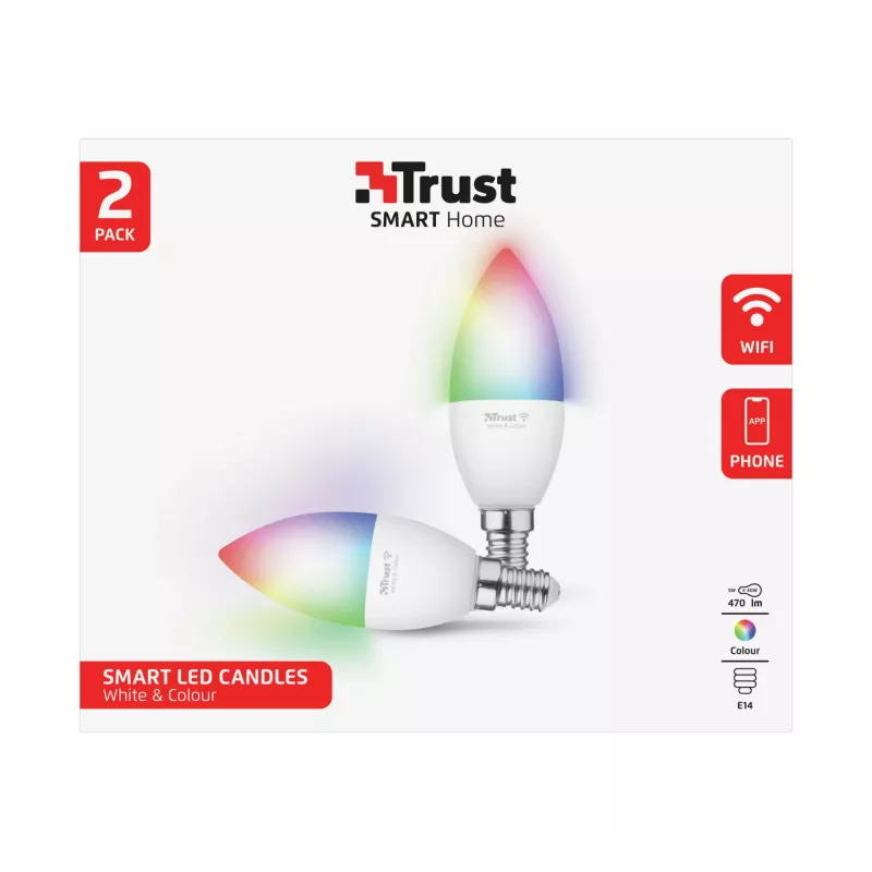 Smart lamp TRUST 71293 – Wi-Fi smartlicht, wit, AC, 37×100 mm, 2-pack