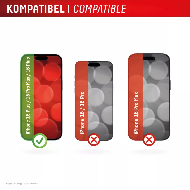 Displex displayschermfolie (10H) voor Apple iPhone 15 Plus/15 Pro Max/16 Plus, Eco-montageframe, krasvast