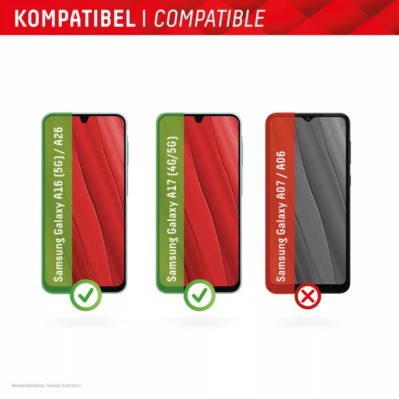 Displex Smart Glass (9H) voor Samsung Galaxy A26/A16 (5G)/A17 (4G/5G), montagestickers, onbreekbaar