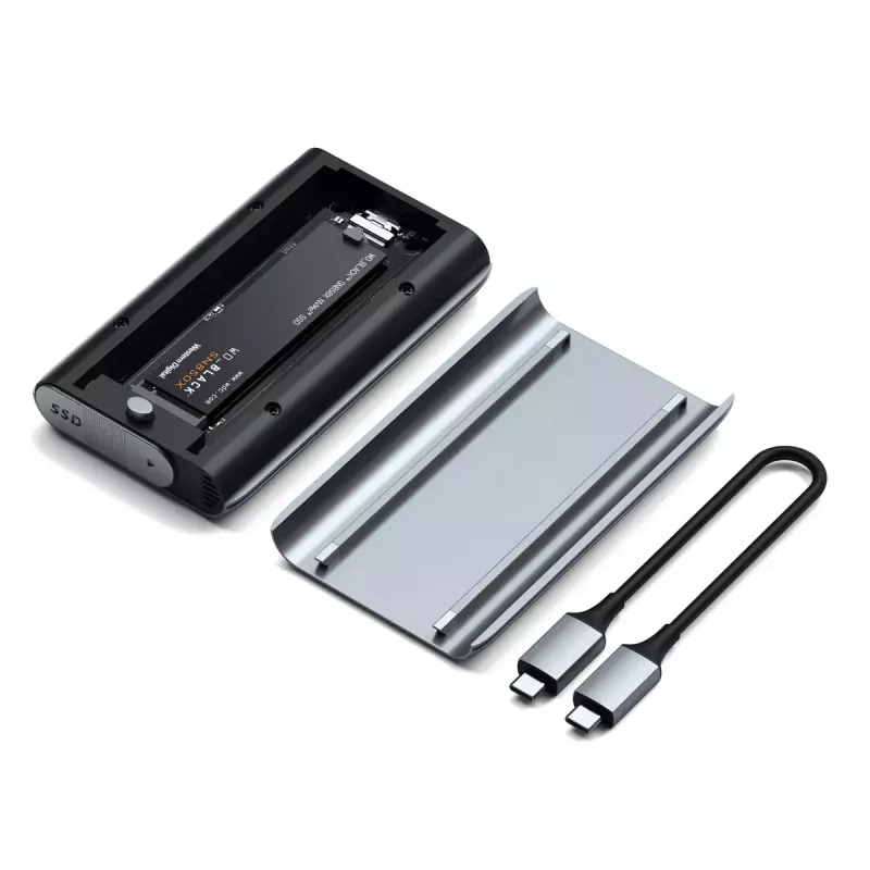 SSD-behuizing Satechi USB4 NVMe SSD Pro 4 TB 40 Gbit/s grijs transparant