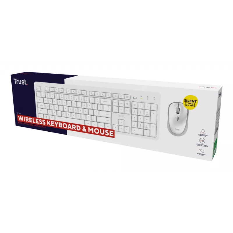 Trust Ody II toetsenbord muis inbegrepen thuis/kantoor RF draadloos Duits wit