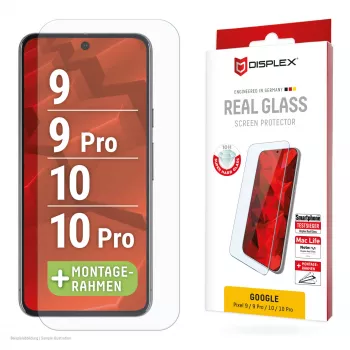 Displex displayschermfolie (10H) voor Google Pixel 9, Pixel 9 Pro, Pixel 10, Pixel 10 Pro, Eco-montageframe, krasvast