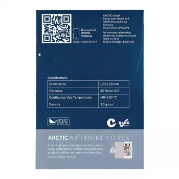 ARCTIC TP-3 Premium-Performance warmtegeleidingspad 120 x 20 mm, 0,5 mm