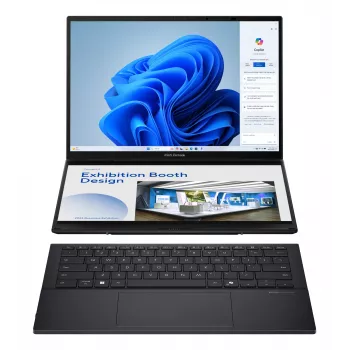 ASUS Zenbook Duo UX8406CA-QL194W 2-in-1-laptop, Intel Core Ultra 9 285H, 14 inch WUXGA, 32GB LPDDR5x, 1TB SSD, Windows 11 Home, Duits QWERTZ-toetsenbord