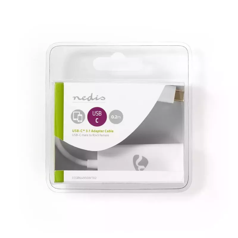 Netwerkkabel Nedis CCGB64950WT02 RJ-45 Cat8.1 0,2 m wit