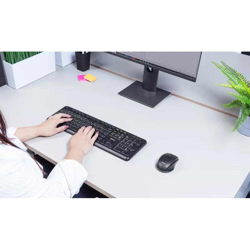 Trust TKM-350 Toetsenbord Muis inclusief Office RF Draadloos QWERTZ Duits Zwart
