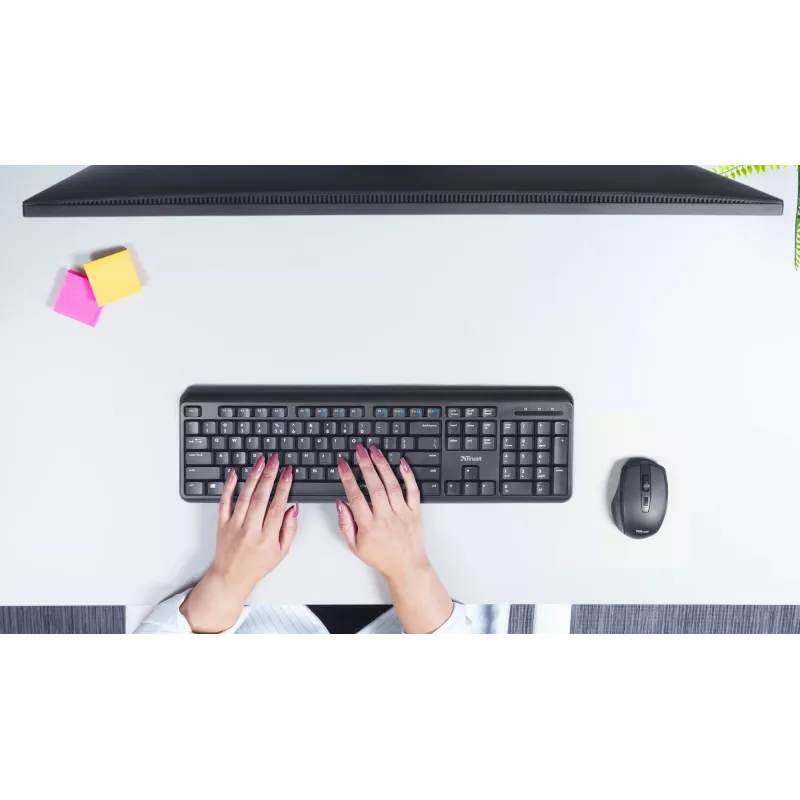 Trust TKM-350 Toetsenbord Muis inclusief Office RF Draadloos QWERTZ Duits Zwart