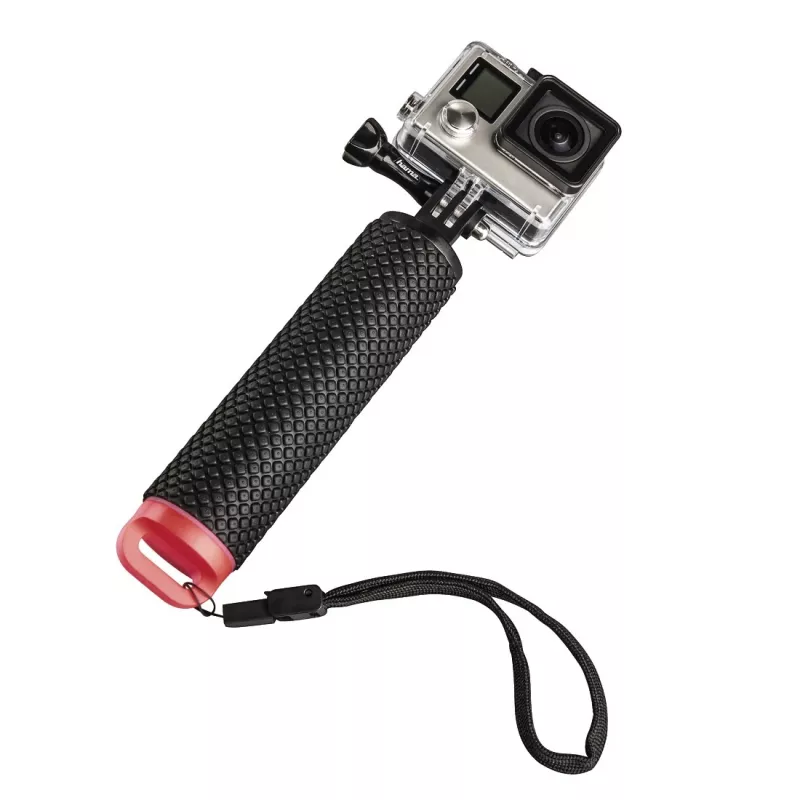 Hama 00004458 camera-monopod, 1/4 inch, kunststof, zwart/rood