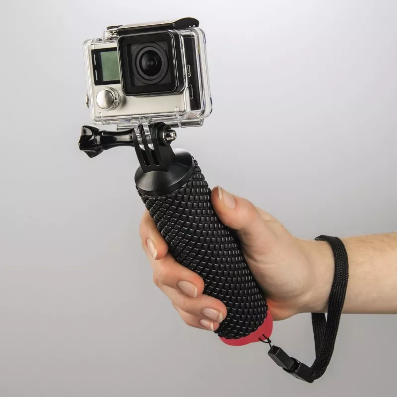 Hama 00004458 camera-monopod, 1/4 inch, kunststof, zwart/rood