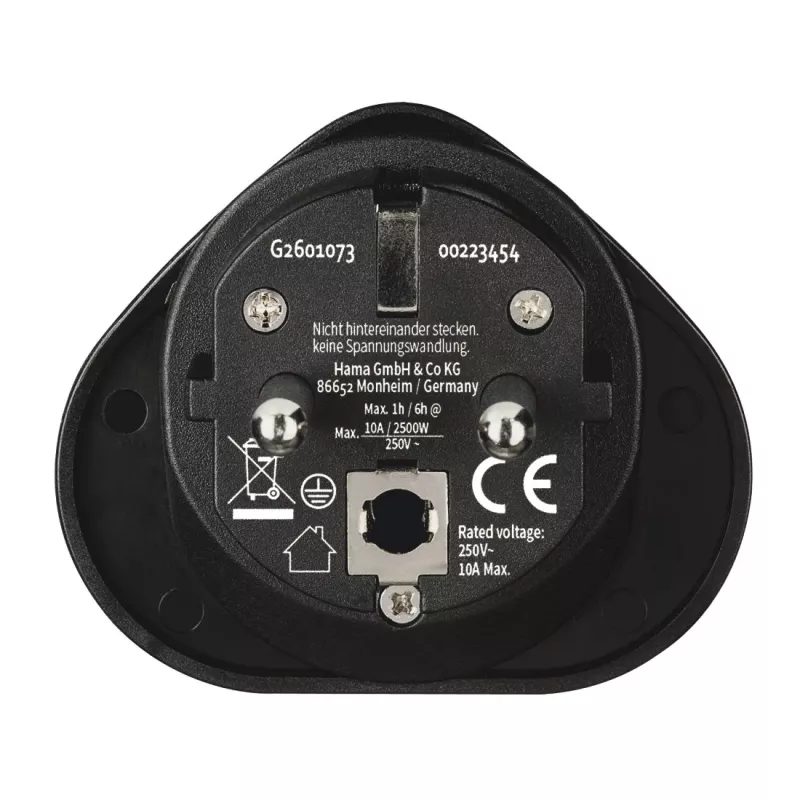 Hama 00223454 netstekker-adapter type E/F hybride universeel zwart