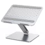 Laptopstandaard UGREEN 40291 zilver aluminium, max. hoogte 20,1 cm, kanteling 0–180°, plaat 280×223 mm, voor 17,3 inch laptops