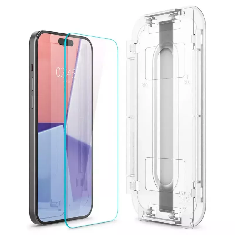 Spigen iPhone 15 Glas.tR EZ Fit displayscherm van gehard glas transparant