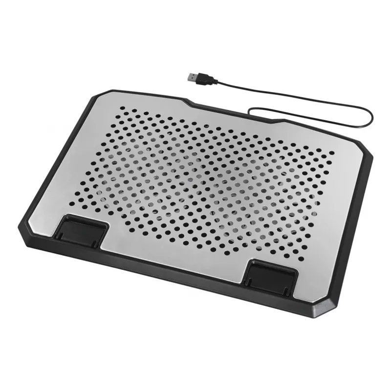 Hama 00126807 aluminium laptopkoeler, kantelbaar, 2 ventilatoren, tot 39,6 cm (15,6 inch), zwart