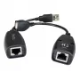 Techly IUSB-EXTENDTY5 USB-extender via Cat.5e/6-kabel tot 50 m, USB naar RJ-45, zwart