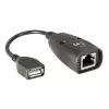 Techly IUSB-EXTENDTY5 USB-extender via Cat.5e/6-kabel tot 50 m, USB naar RJ-45, zwart