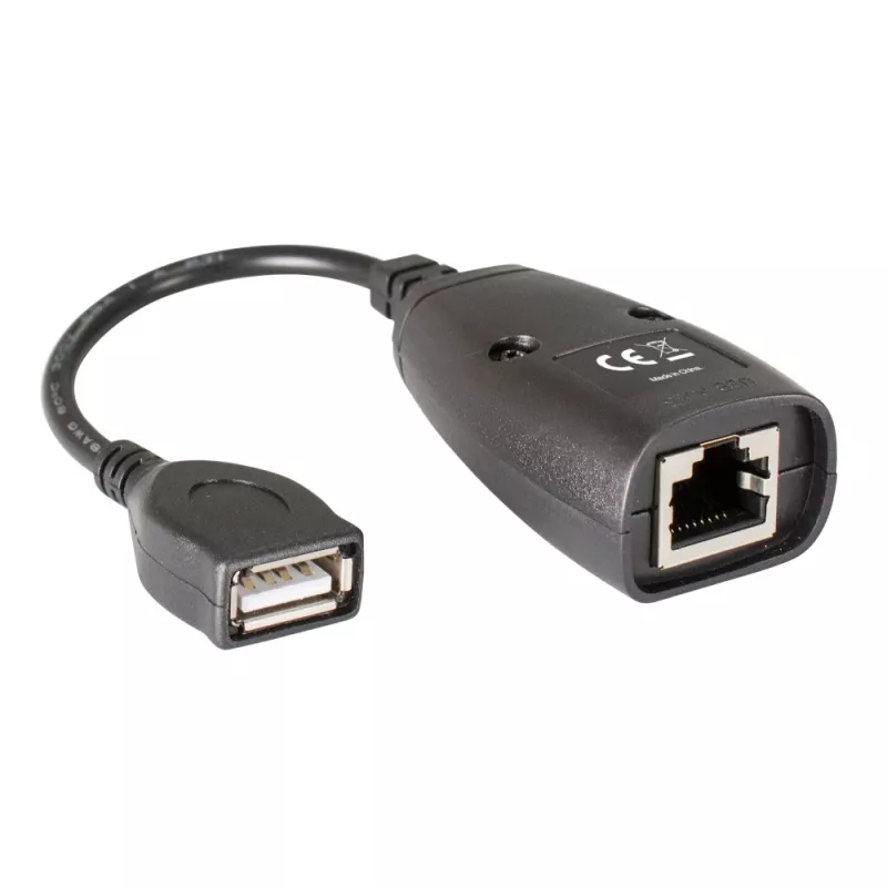 Techly IUSB-EXTENDTY5 USB-extender via Cat.5e/6-kabel tot 50 m, USB naar RJ-45, zwart