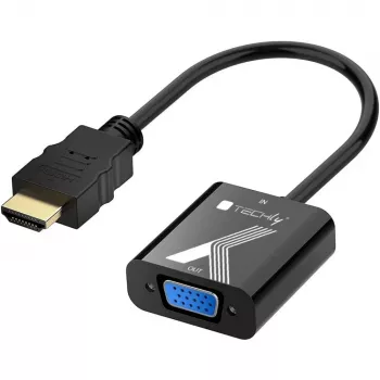 Techly kabeladapter converter HDMI naar VGA zwart 0,1 m 1920x1200 60 Hz