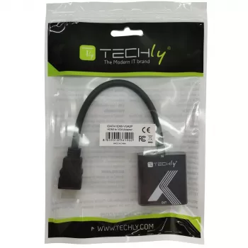 Techly kabeladapter converter HDMI naar VGA zwart 0,1 m 1920x1200 60 Hz